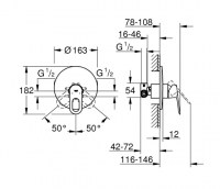 MONOMANDO DUCHA EMPOTRADO BAULOOP GROHE